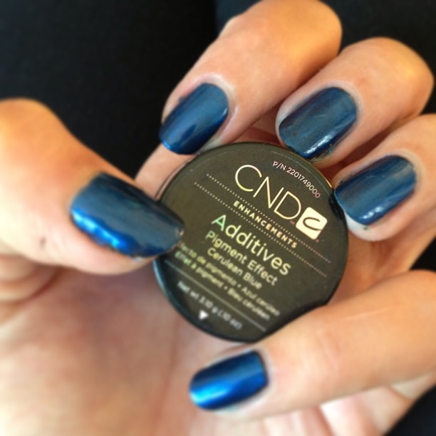 nails by natalie rose london Shellac Blackpool Cerulean blue manicure
